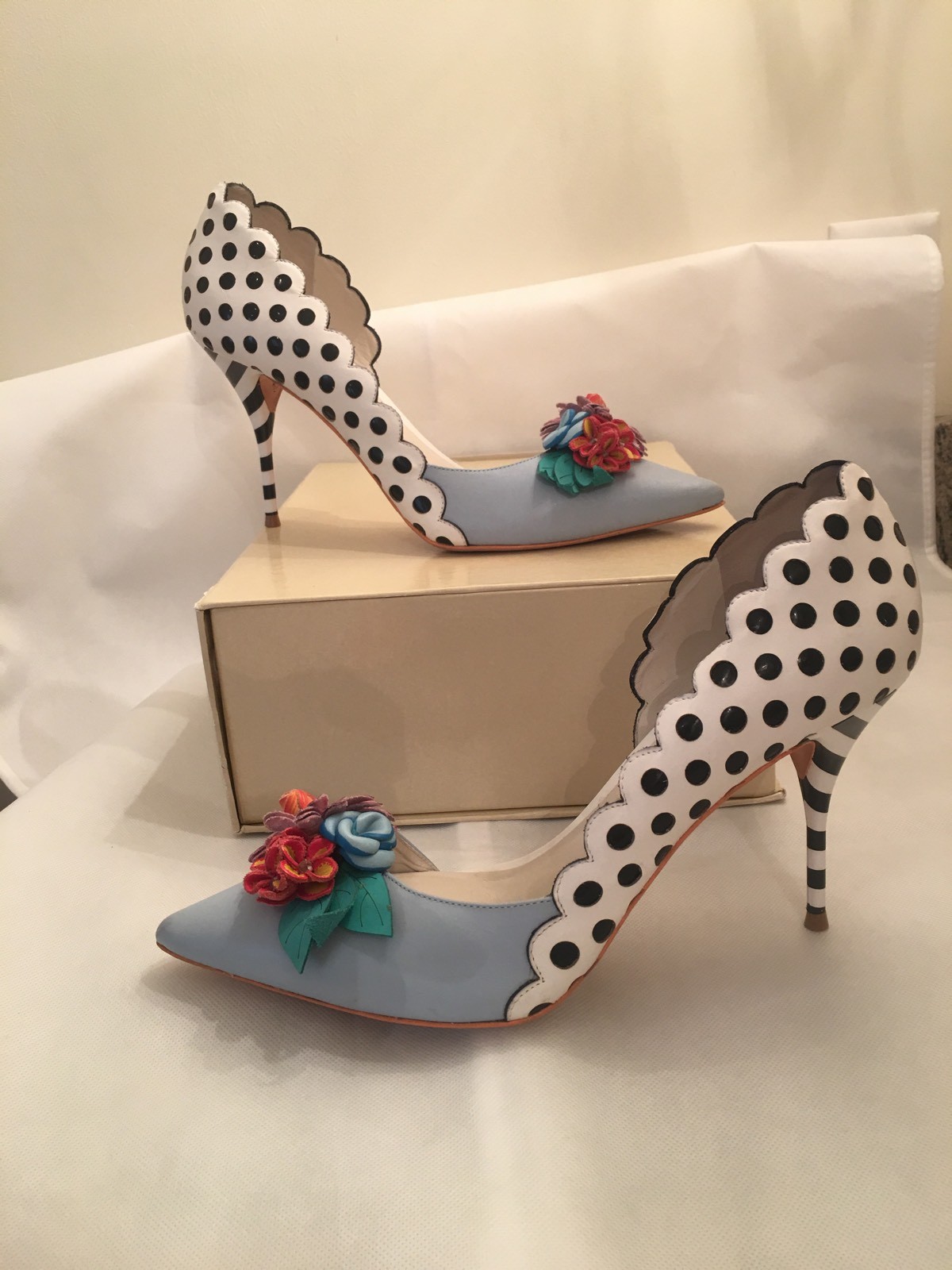 Zapatos de tacón alto Sophia Webster Flor adornado Azul blancoo Fiesta Diverdeida De Tacón Alto IT41US10 Zapatos de tacón tacón tacón alto Sophia Webster Flor adornado Azul blancoo Fiesta Diverdeida De Tacón Alto IT41US10 mejor servicio