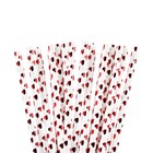 Cake Pop Party Straws - Metallic Red Hearts | Bakell®