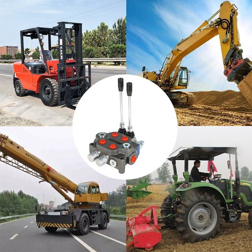 Válvula de control direccional hidráulica de 2 carretes 25GPM BSPP cargador de tractor con joystick - Imagen 6 de 12