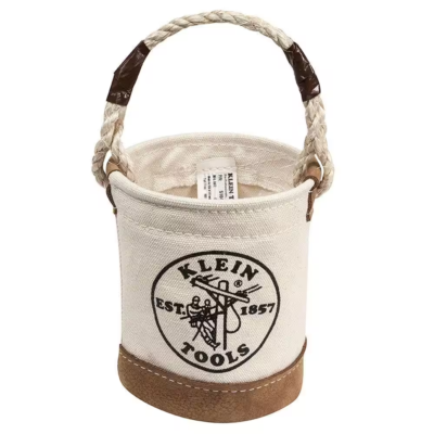 #ad Tool Bucket Mini Small Parts Bag Heavy Duty Natural Canvas Leather Bottom