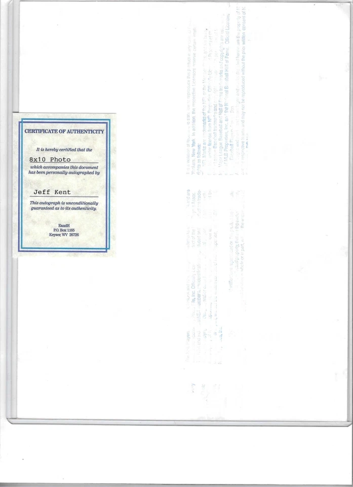 Foto autografiada de Jeff Kent 8 x 10 (Gigantes de San Francisco) ¡con certificado de autenticidad! Foto 2 de 2