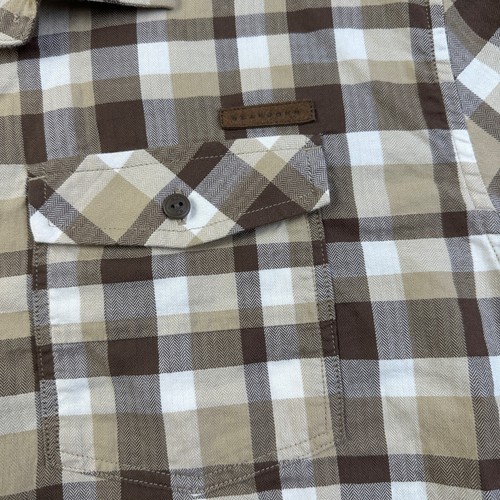 Sean John Shirt Mens 3XL Beige Tan Brown Plaid Button Up Tailored Fit Casual - Picture 7 of 10
