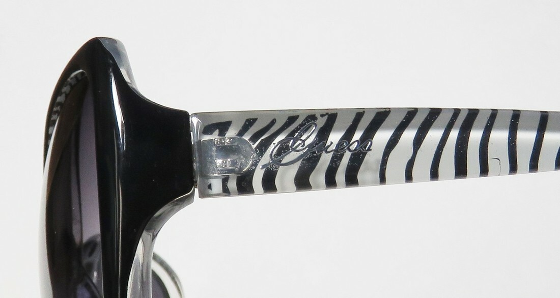 NEW GUESS BLACK PLASTIC BLACK WHITE ZEBRA PATTERN LARGE SUNGLASSES GUF205