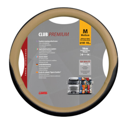 Lenkradbezug Lenkradhülle Skeentex Lenkradschoner Schwarz-Beige M Ø 44-46cm LKW