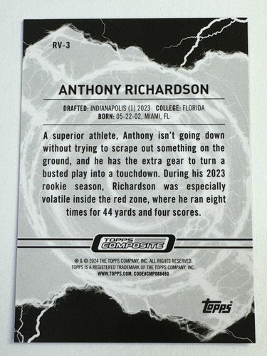 2023 Topps Composite Resurgence Voltaic Anthony Richardson RC Red Refractor /5 - Bild 2 von 3