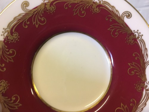 Vintage Antique Aynsley Set of 4 Cups & Saucers w/ Red & Gold Decoration - Picture 6 of 10