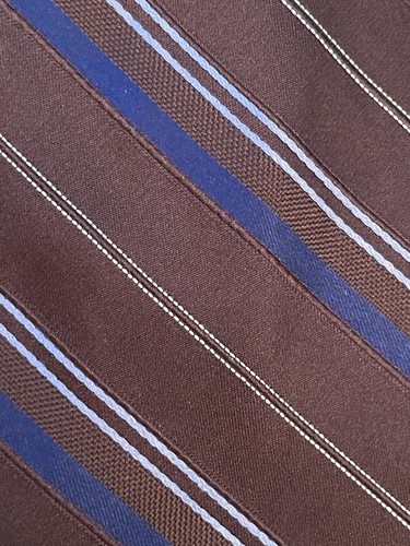 Corbata de cuello Michael Michael Kors azul marrón 100 % seda para hombre hecha en China” - Imagen 9 de 9