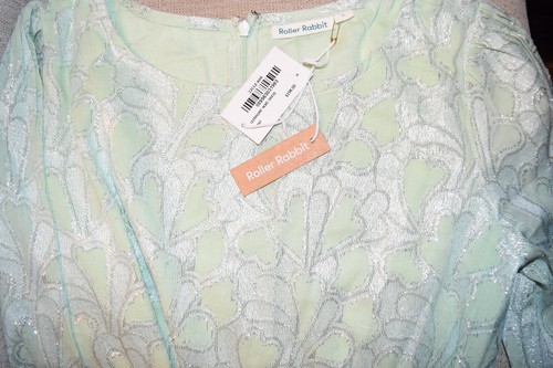 Roller Rabbit CLERMONT Nori Kleid NEU Neu mit Etikett Mint/Silber Größe M - Bild 6 von 6