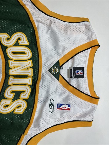 Maglia Vintage Reebok NBA Seattle Sonics Ray Allen Swingman Uomo Taglia 2XL XXL B5 - Foto 6 di 12