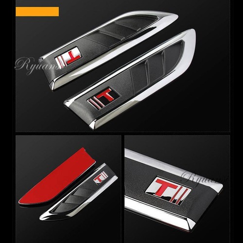 2Pcs Universal Black Car Exterior Side Fender Intake Vent Air Wing Cover Trim - Bild 6 von 10