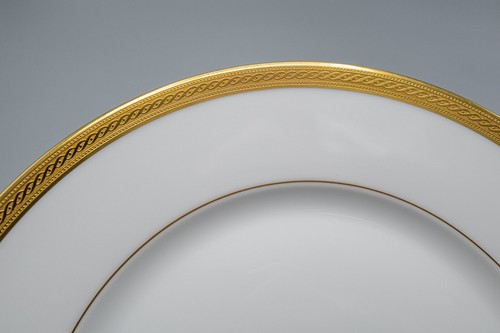 Faberge Limoges France Chaine D'Or Large Dinner Plate Pair- 10 3/4" FREE SHIP - Picture 4 of 13