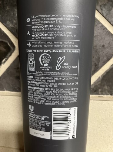 LOT (6) DOVE MEN CARE CLEAN COMFORT HYDRATING BODY WASH FACE WASH 18 FL OZ - Picture 3 of 3