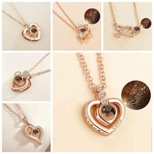 Present Pendant Romantic Bohemia Projection Necklace 100 Languages I love You