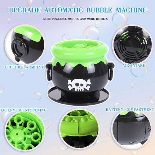 Kids Bubble Machine Halloween Witch Evil Pot Automatic Bubble Machine Interest - Picture 11 of 12