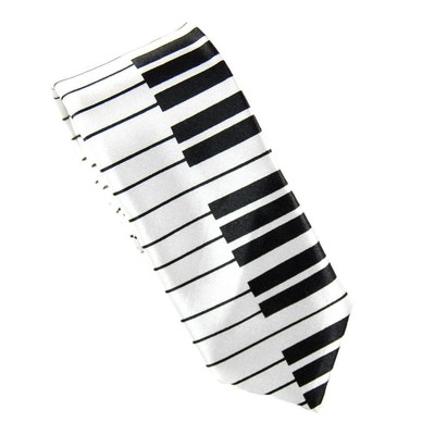 White Piano Keys Style Neck Tie