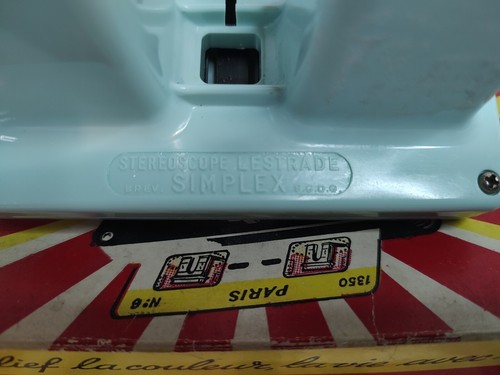 Vintage Stereoscope Lestrade Simplex View Master Viewer and 4 Cards France Blue - Picture 11 of 12