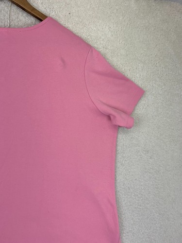 Blair Butterfly Embroidered Tee Shirt Women's XL Pink Cotton Short Sleeve V Neck - Bild 16 von 21