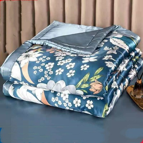 1 pz coperta estiva seta ghiaccio fresco sottile trapunta ufficio pisolino lavabile biancheria da letto vuota - Foto 2 di 33