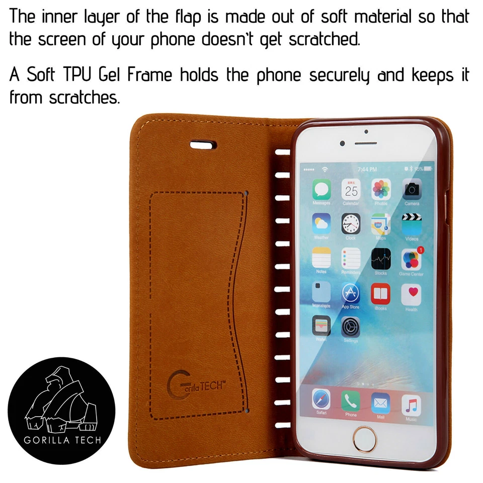 NEW DESIGN STYLISH LEATHER FLIP WALLET STAND CASE BEST COVER FOR MOBILE PHONES - Image 3 of 4