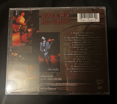DAVE BROCKIE EXPERIENCE - SONGS FOR THE WRONG Cd (NEW/sealed) DBX