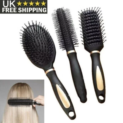 3 Pack Professional Hair Brush Set Detangling Massage Air Cushion Comb Home UK