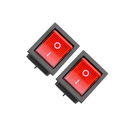 2x On Off Red Light Rocker Switch 250V AC 16 AMP 125V 20A DPST 4 lug legsPv3w - Picture 9 of 15