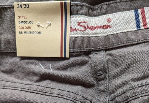 Ben Sherman Canvas Twill Don Loose Fit Col.Mushroom Size.34S - Picture 10 of 12