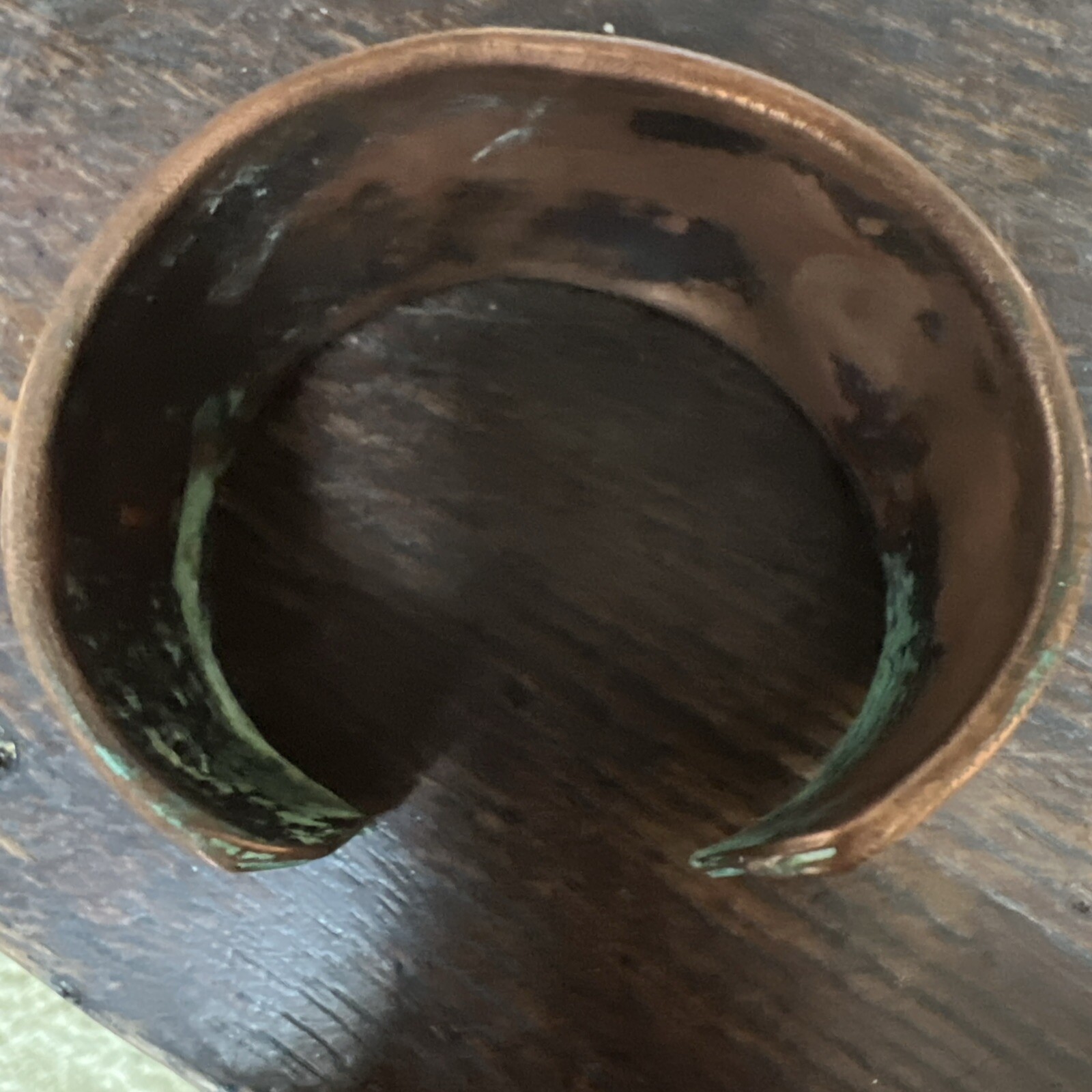 Solid Copper Rustic Patina Cuff Bracelet Verdigris - image 17