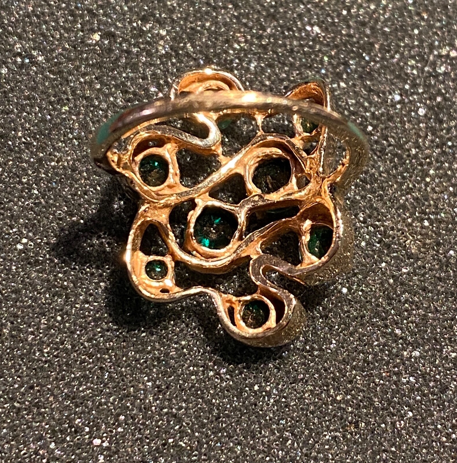 SUPERB 18K Solid Gold - Tsavorite Cluster Fancy C… - image 5