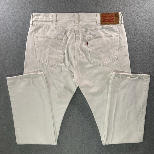 Levi's 501XX Button Fly White Denim Jeans Men’s size 38x34 - 501 XX 100% Cotton - Picture 3 of 14