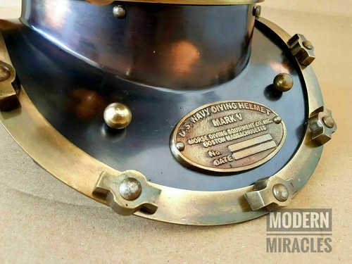 Antique Diving Helmet U.S Navy Mark V Scuba Deep SCA Antique Divers Helmet gift - Picture 5 of 6
