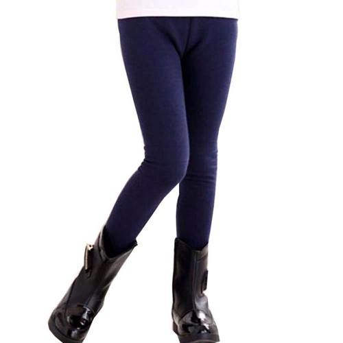 2-13Y Girls Solid /Polka Dots Leggings Warm Thick Fleece Lined Tight Trousers - Picture 18 of 18