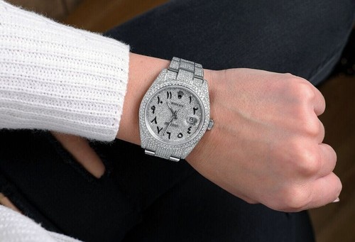 Reloj Rolex Datejust II 41 mm escritura árabe pavé esfera de diamante acero helado - Imagen 7 de 8