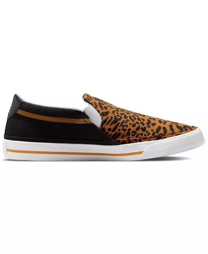 New! NIKE Women's ~Size 6~ Court Legacy Leopard Canvas Slip-on Sneakers Brown - Picture 3 of 10