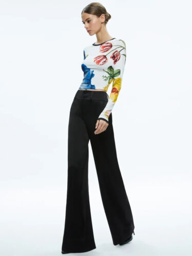 Alice + Olivia DELAINA LONG SLEEVE CROP TOP. NWT $275 XS - Picture 5 of 8