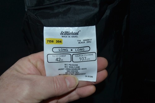 Vintage St Michae black tuxedo evening dinner 2 piece suit 42" W 38 L 31 revival - Picture 14 of 14