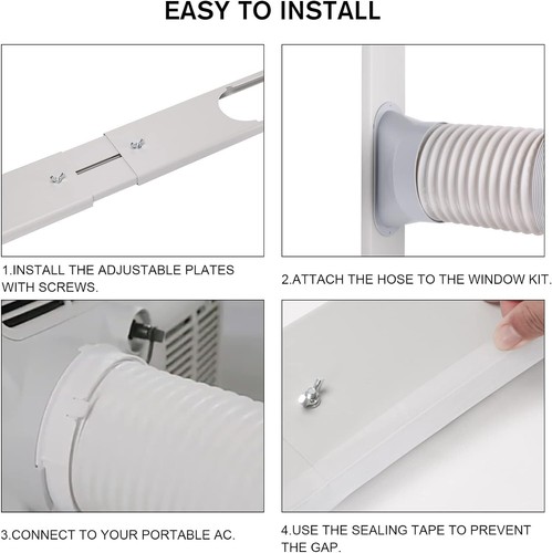 Portable Air Conditioner Window Vent Kit, Adjustable Window Seal with 5.9 Inc... - Picture 6 of 8