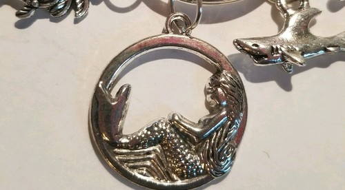 PIRATE KEY RING-SHARK-MERMAID-PALM TREE-PARROTHEAD-BUFFETT - Picture 3 of 6