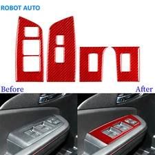 For Honda Ridgeline Passport Red Carbon Fiber Window Lift Switch Panel Trim