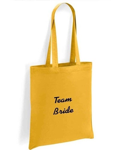 Team Bride Hen Do Print Tote Shopping Bag 100% Cotton with long handles - Picture 10 of 11