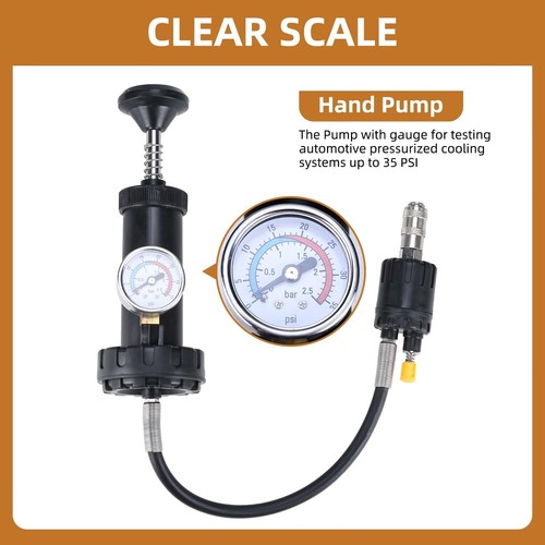 Radiator Vacuum Pump Coolant System Checker Pressure Leak Detector Tester Tool - Picture 9 of 10