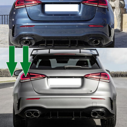 Black Tail Exhaust Pipe Quad Out For Mercedes Benz GLB250 GLB35 AMG 20-24 Sport - Bild 9 von 10
