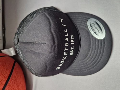 Puma Basketball Snapback Trucker Cap Hat Black Adjustable Mesh Back OSFA - Bild 5 von 18