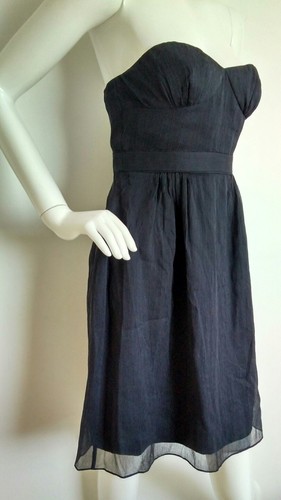 £235 J CREW Cyndee silk dress size 8 --BRAND NEW WITH TAGS-- 100% silk navy - Picture 5 of 8