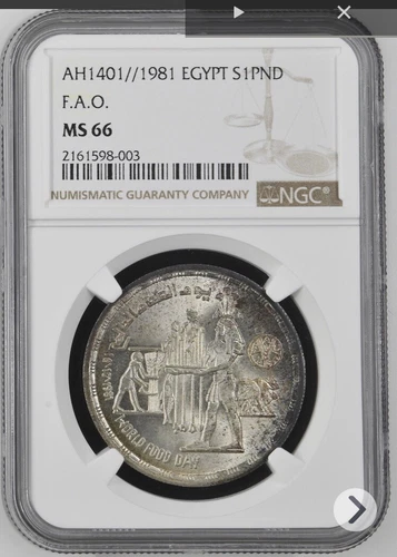 AH1401 1981 EGYPT F.A.O. S1PND Ngc Ms66 Top Grade