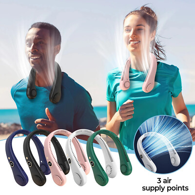 Portable Usb Fan Hanging Neck Fan Mute Foldable Air Conditioner Electric Cooling Fan For travel Sports Outdoor Camping　並行輸入品 : YALTOON Neck Fan - 2600mAh Battery Operated Hands Free