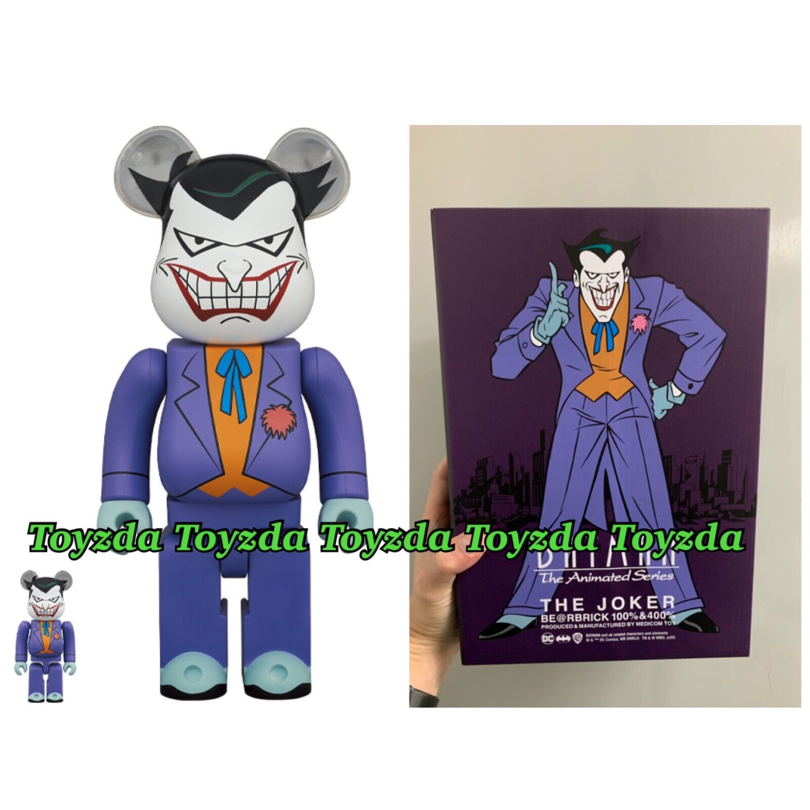 Medicom Toy Batman the Animated The Joker 400% + 100% Set Be@rbrick  Bearbrick