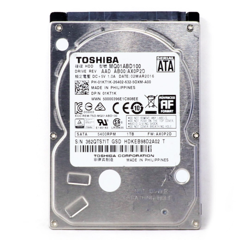 Toshiba MQ01ABD100 1TB 2.5" SATA HDD 5400RPM Hard Drive - Only 25 Hours Used! - Afbeelding 1 van 5