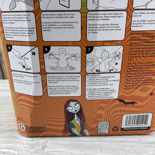 Disney Nightmare Before Christmas 3.5ft  Halloween Inflatable Sally Lights Up! - Picture 10 of 20