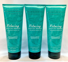 3 AROMATHERAPY SANDALWOOD EUCALYPTUS Body Cream Bath  Body works 8 oz
